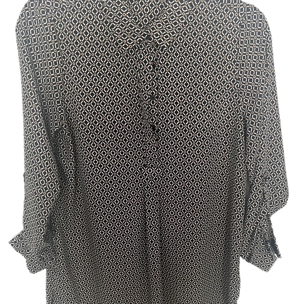 Pleione Classic Roll Tab Business Office work Wear Pop Over Blouse